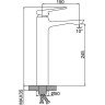 Смеситель для раковины FRAP F1052-69 высокий оружейная сталь